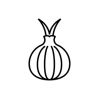 Beyaz arkaplanda soğan simgesi düz tasarım vektör tasarım şablonları izole