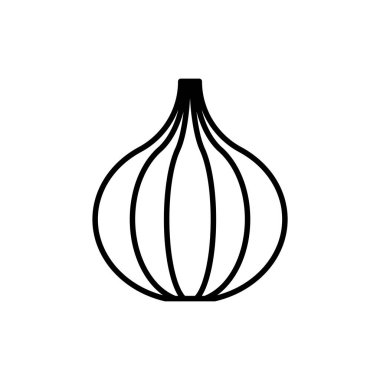 Beyaz arkaplanda soğan simgesi düz tasarım vektör tasarım şablonları izole