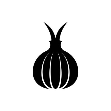 Beyaz arkaplanda soğan simgesi düz tasarım vektör tasarım şablonları izole