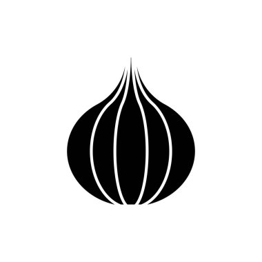 Beyaz arkaplanda soğan simgesi düz tasarım vektör tasarım şablonları izole