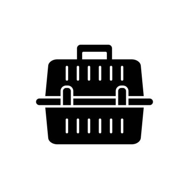 Beyaz arkaplanda evcil hayvan kutusu ikon vektör tasarım şablonları izole