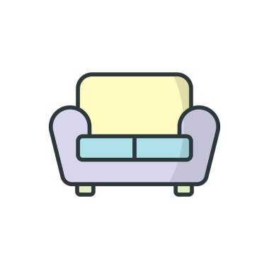 Koltuk mobilyası ikon vektör tasarımı şablonları basit ve modern kavram