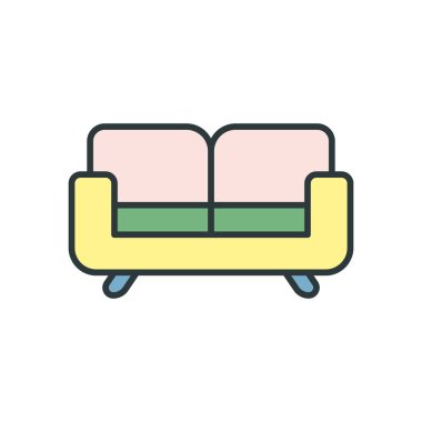 Koltuk mobilyası ikon vektör tasarımı şablonları basit ve modern kavram