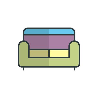 Koltuk mobilyası ikon vektör tasarımı şablonları basit ve modern kavram