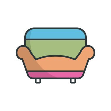 Koltuk mobilyası ikon vektör tasarımı şablonları basit ve modern kavram