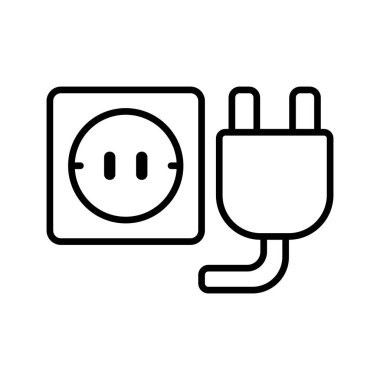 Soket simgesi vektör tasarım ögesi şablonları basit ve modern konsept