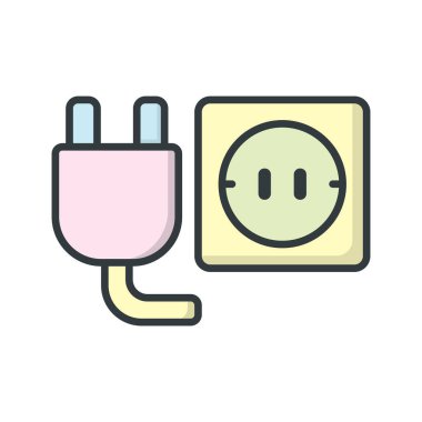 Soket simgesi vektör tasarım ögesi şablonları basit ve modern konsept