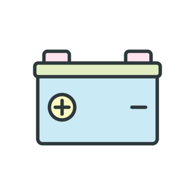 Akümülatör Batarya ikon vektör tasarım şablonları basit ve modern konsept, beyaz arkaplan üzerinde izole