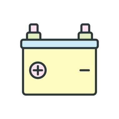 Akümülatör Batarya ikon vektör tasarım şablonları basit ve modern konsept, beyaz arkaplan üzerinde izole