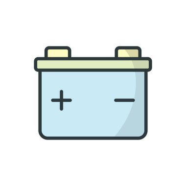 Akümülatör Batarya ikon vektör tasarım şablonları basit ve modern konsept, beyaz arkaplan üzerinde izole