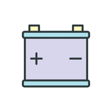 Akümülatör Batarya ikon vektör tasarım şablonları basit ve modern konsept, beyaz arkaplan üzerinde izole