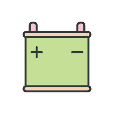 Akümülatör Batarya ikon vektör tasarım şablonları basit ve modern konsept, beyaz arkaplan üzerinde izole