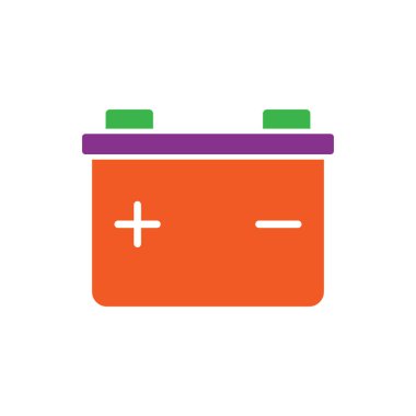 Akümülatör Batarya ikon vektör tasarım şablonları basit ve modern konsept, beyaz arkaplan üzerinde izole