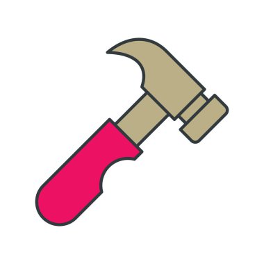 Çekiç simgesi tasarım şablonları basit ve modern konsept, beyaz arkaplan üzerinde izole