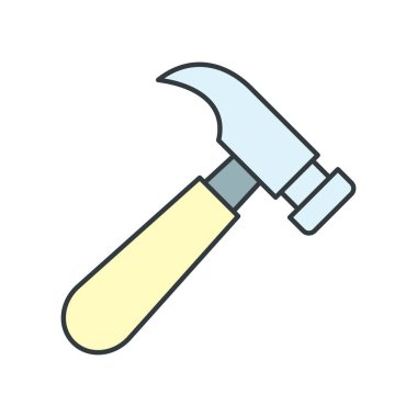 Çekiç simgesi tasarım şablonları basit ve modern konsept, beyaz arkaplan üzerinde izole