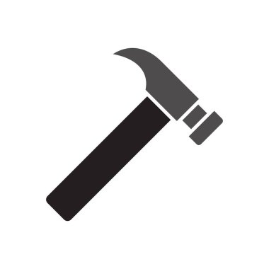 Çekiç simgesi tasarım şablonları basit ve modern konsept, beyaz arkaplan üzerinde izole