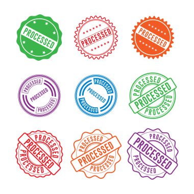 İşlenmiş Pul Grafiksel tasarım vektör ögesi basit ve modern