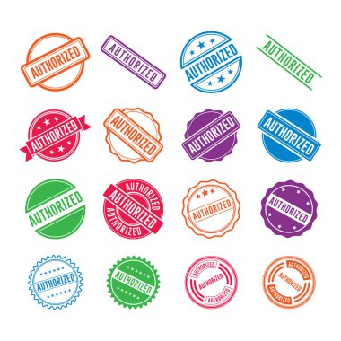 Yetkili Damga Grafik tasarım vektör elementi basit ve modern konsept