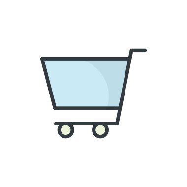 Alışveriş arabası simgesi vektör tasarım şablonları basit ve modern konsept