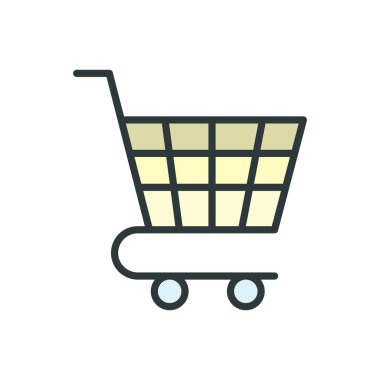 Alışveriş arabası simgesi vektör tasarım şablonları basit ve modern konsept