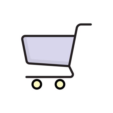 Alışveriş arabası simgesi vektör tasarım şablonları basit ve modern konsept