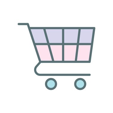 Alışveriş arabası simgesi vektör tasarım şablonları basit ve modern konsept