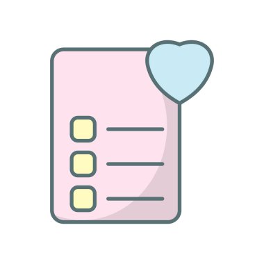 E Ticaret Dilek Listesi Simgeleri Çevrimiçi Depo için Düz Tasarım Basit ve modern