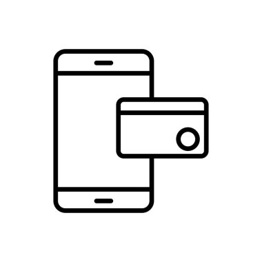 Mobil Ödeme Simgesi Dijital Cüzdan, NFC, QR Kod & Çevrimiçi Aktarım Sembolleri