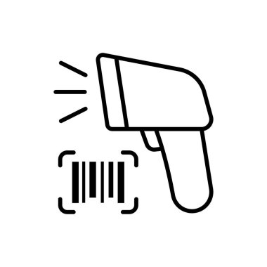 Barkod Tarayıcısı Simge vektör çizim şablonları basit ve modern konsept, beyaz arkaplan üzerinde izole