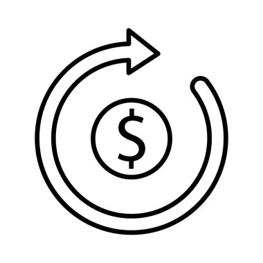 Dönüş ve İade Simgesi vektör tasarımı basit ve modern konsept