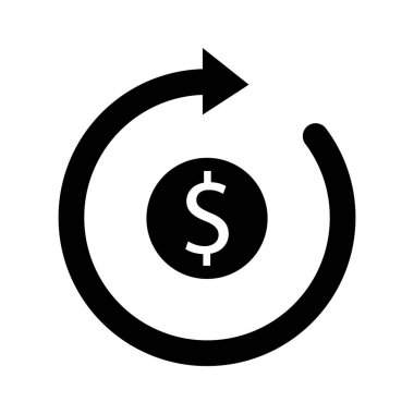 Dönüş ve İade Simgesi vektör tasarımı basit ve modern konsept