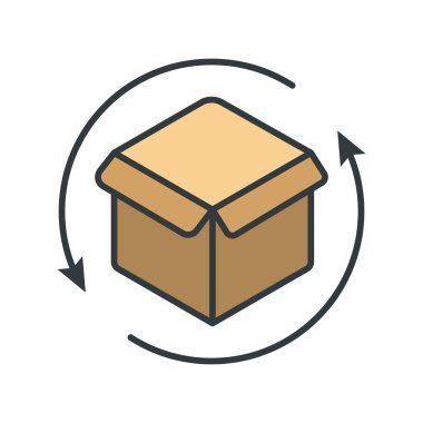 Dönüş ve İade Simgesi vektör tasarımı basit ve modern konsept