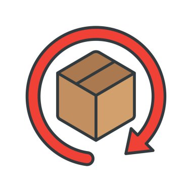 Dönüş ve İade Simgesi vektör tasarımı basit ve modern konsept