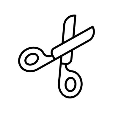 Makas simgesi vektör tasarım şablonları basit ve modern konsept, beyaz arkaplan üzerinde izole