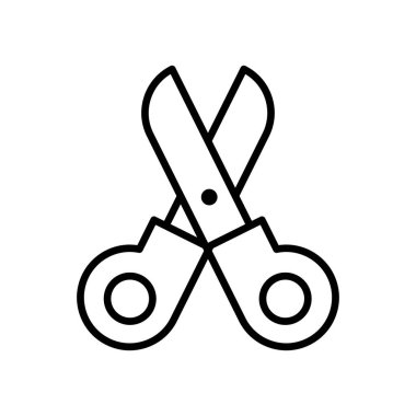 Makas simgesi vektör tasarım şablonları basit ve modern konsept, beyaz arkaplan üzerinde izole