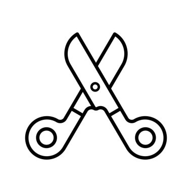 Makas simgesi vektör tasarım şablonları basit ve modern konsept, beyaz arkaplan üzerinde izole