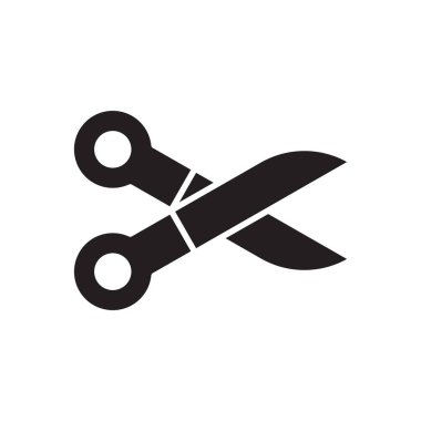 Makas simgesi vektör tasarım şablonları basit ve modern konsept, beyaz arkaplan üzerinde izole