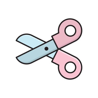 Makas simgesi vektör tasarım şablonları basit ve modern konsept, beyaz arkaplan üzerinde izole