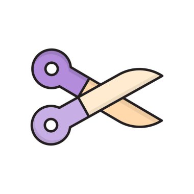 Makas simgesi vektör tasarım şablonları basit ve modern konsept, beyaz arkaplan üzerinde izole