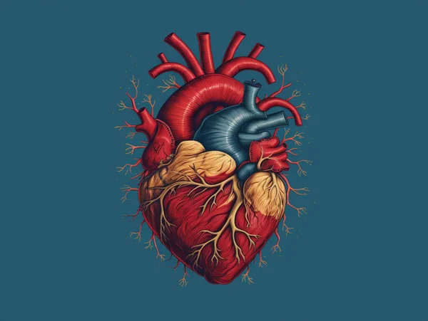 Vector Illustration Heart Kidney — Stock Vector