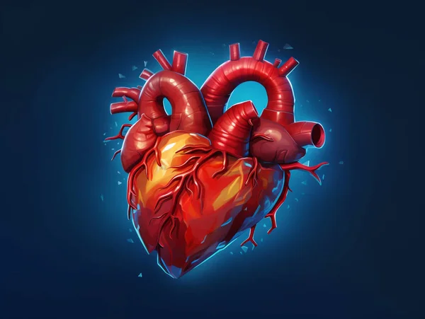 Anatomia Cardíaca Ilustração Vetorial — Vetor de Stock
