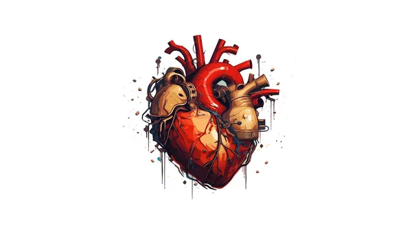 Vektor Illustration Ett Hjärta Drake — Stock vektor