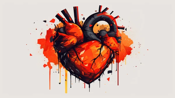 Kan Oklarla Dolu Bir Kalp Vektör Illüstrasyonu — Stok Vektör