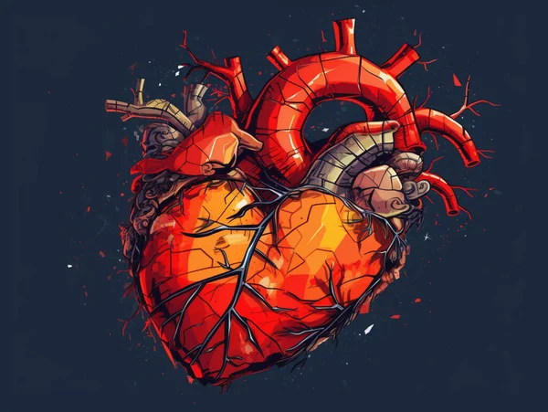 Coeur Avec Des Cœurs Rouges Sur Fond Blanc — Image vectorielle