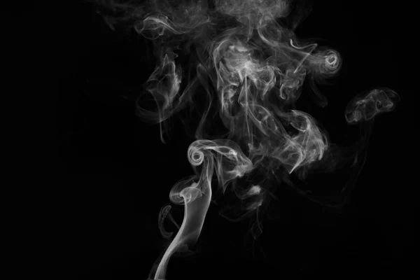 Fehér Füst Elszigetelt Fekete Háttér — Stock Fotó