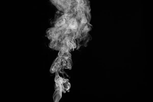 Abstraktní Bílý Kouř Černém Pozadí — Stock fotografie