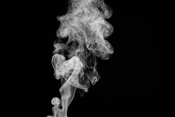 Fumo Bianco Isolato Sfondo Nero — Foto Stock