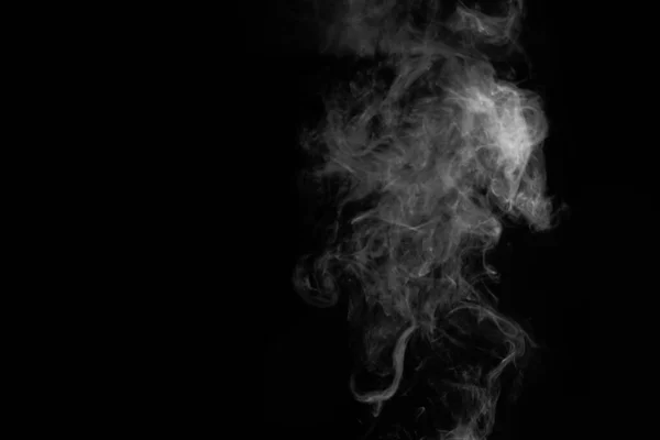 White Smoke Isolated Black Background — Stock Photo, Image