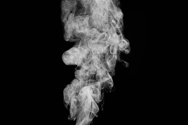 Fumo Bianco Uno Sfondo Nero Vicino Smoke — Foto Stock