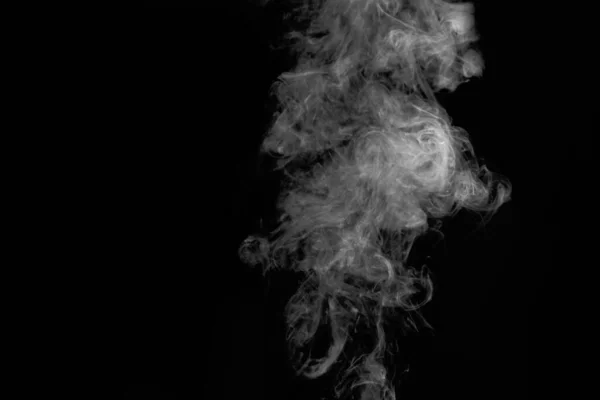 Fumée Blanche Sur Fond Noir Superposition — Photo